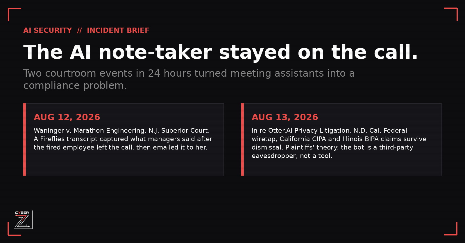 AI Meeting Assistant Security Risks: What the Fireflies and Otter.ai Lawsuits Mean for a Small Business