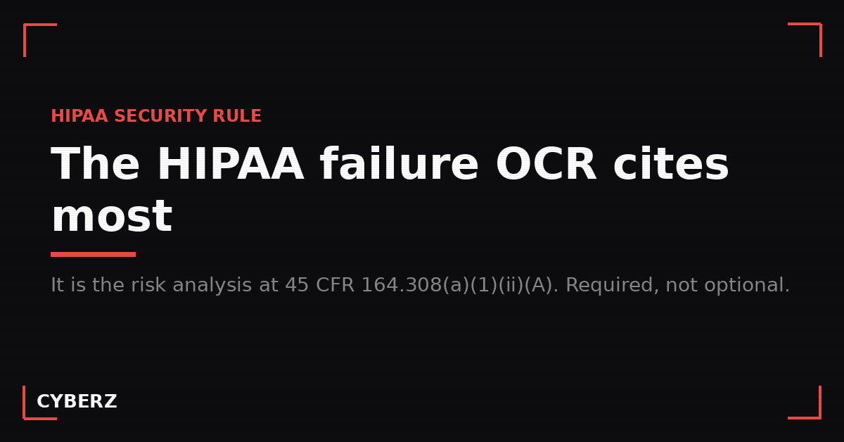 HIPAA Security Risk Assessment: What the Rule Requires and Why OCR Keeps Citing It