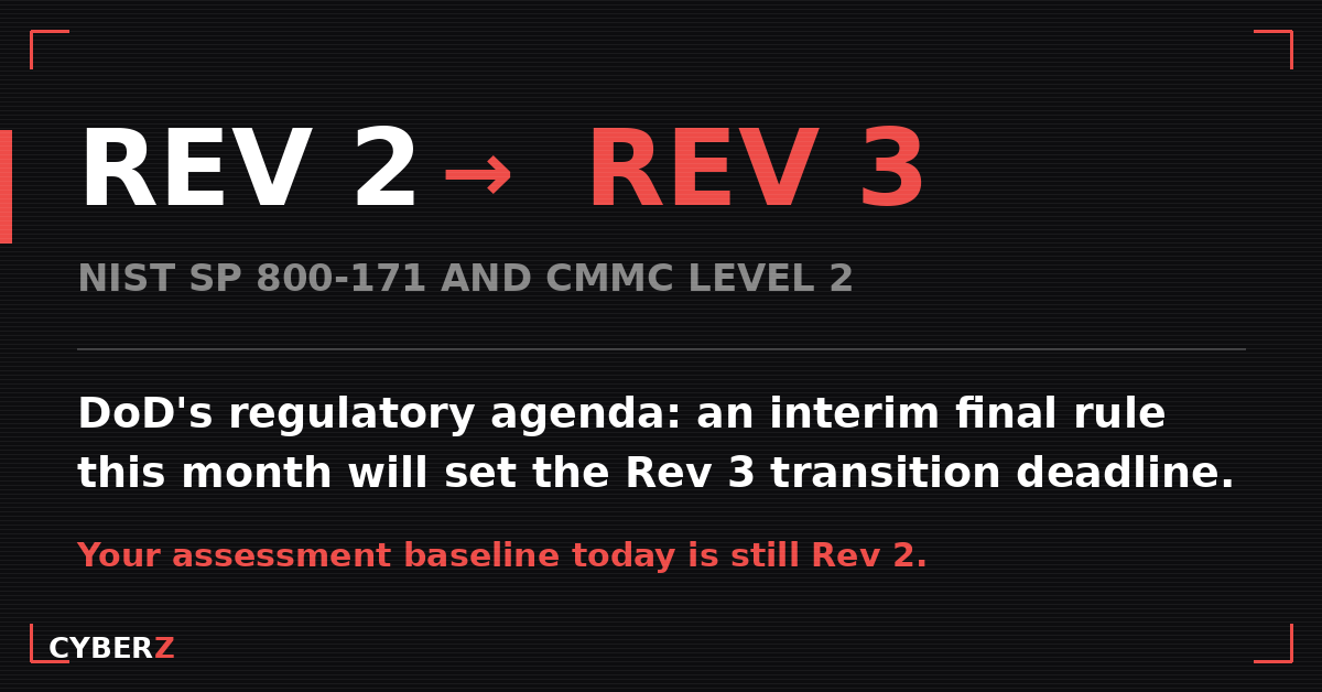 NIST 800-171 Rev 2 or Rev 3 for CMMC? What the July 2026 Interim Rule Changes