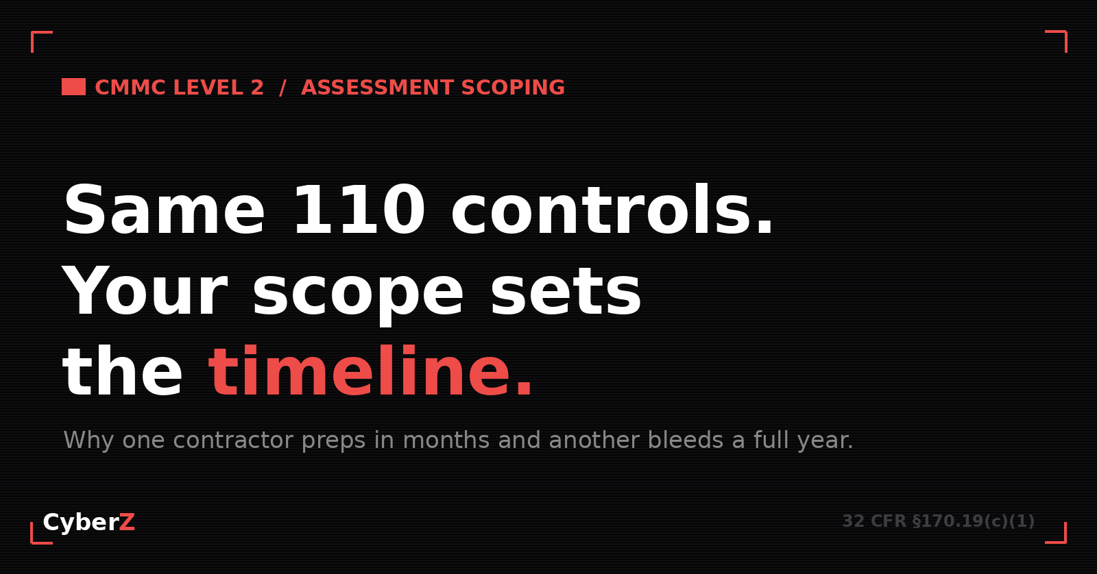 Why Your CMMC Timeline Is a Scoping Decision, Not a Controls Problem